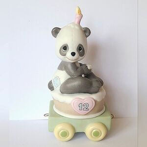 Vintage Precious Moments Birthday Train 12 Year Old Panda Collectible Figurine